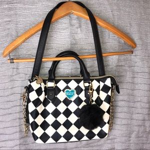 Betsey Johnson Pinch Satchel X Body Bag-Checkerd